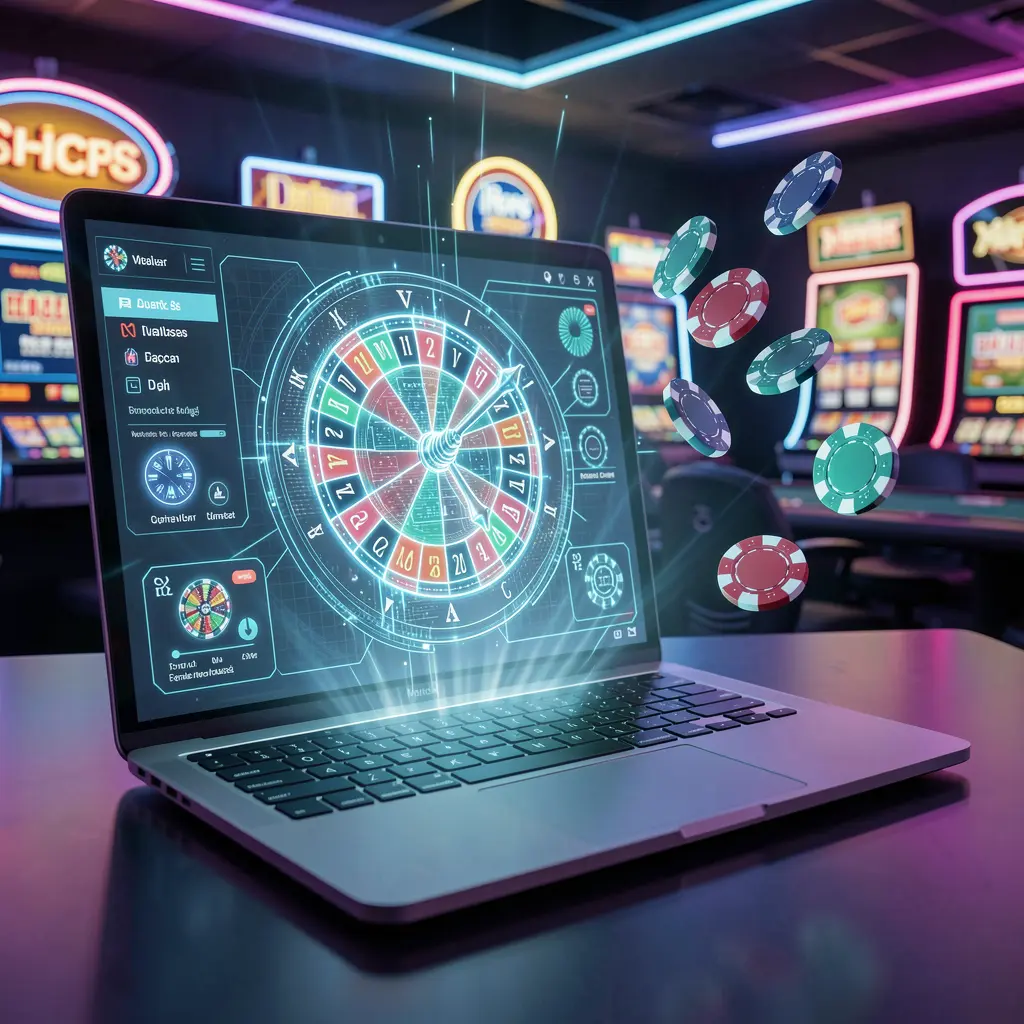 Futuristic online roulette wheel with colorful digital effects and spinning chips illustrating the excitement of live casino games at TC777 Pakistan